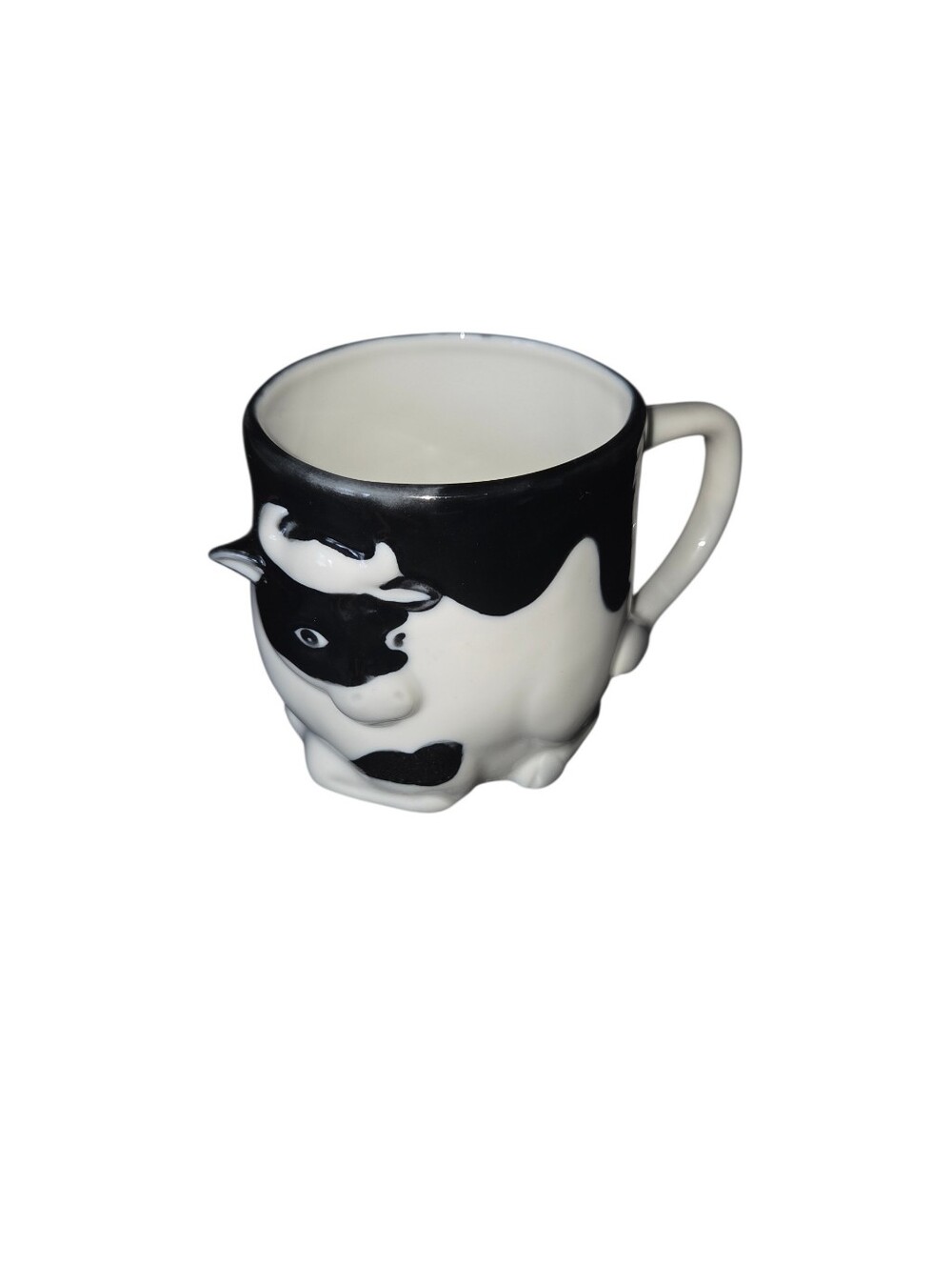 Vintage 3D Holstein Dairy Cow Shaped Coffee Mug